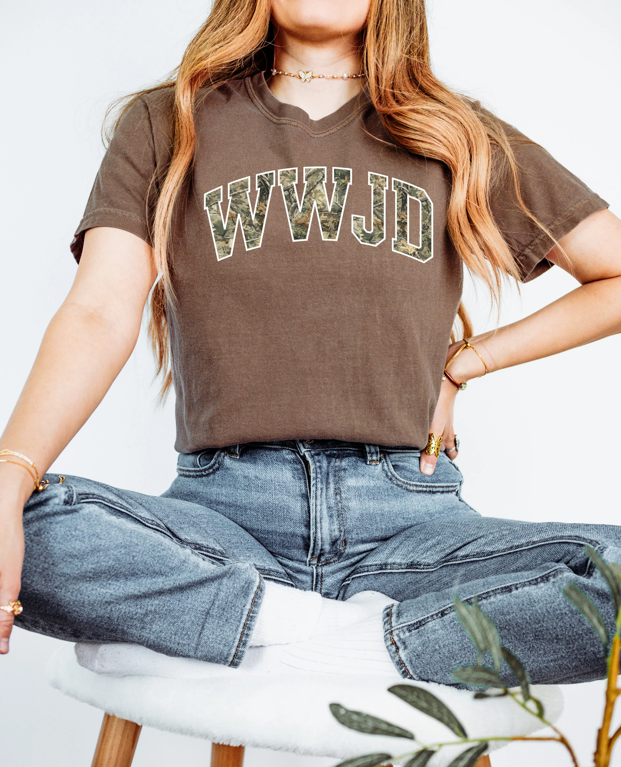 CAMO WWJD UNISEX TEE - Image 2