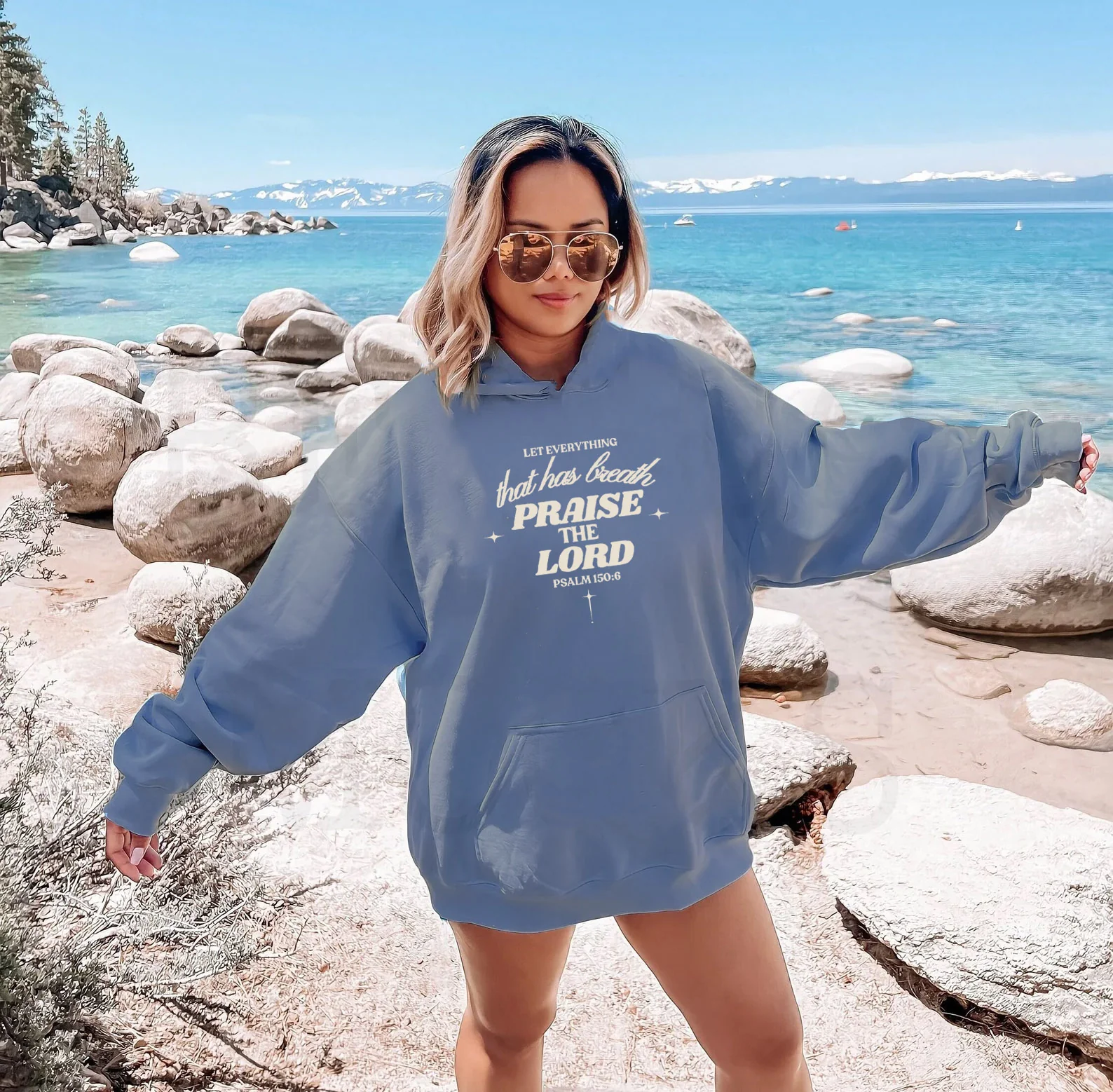 LET EVERYTHING THAT HAS BREATH PRAISE THE LORD UNISEX HOODED SWEATSHIRT - Image 2