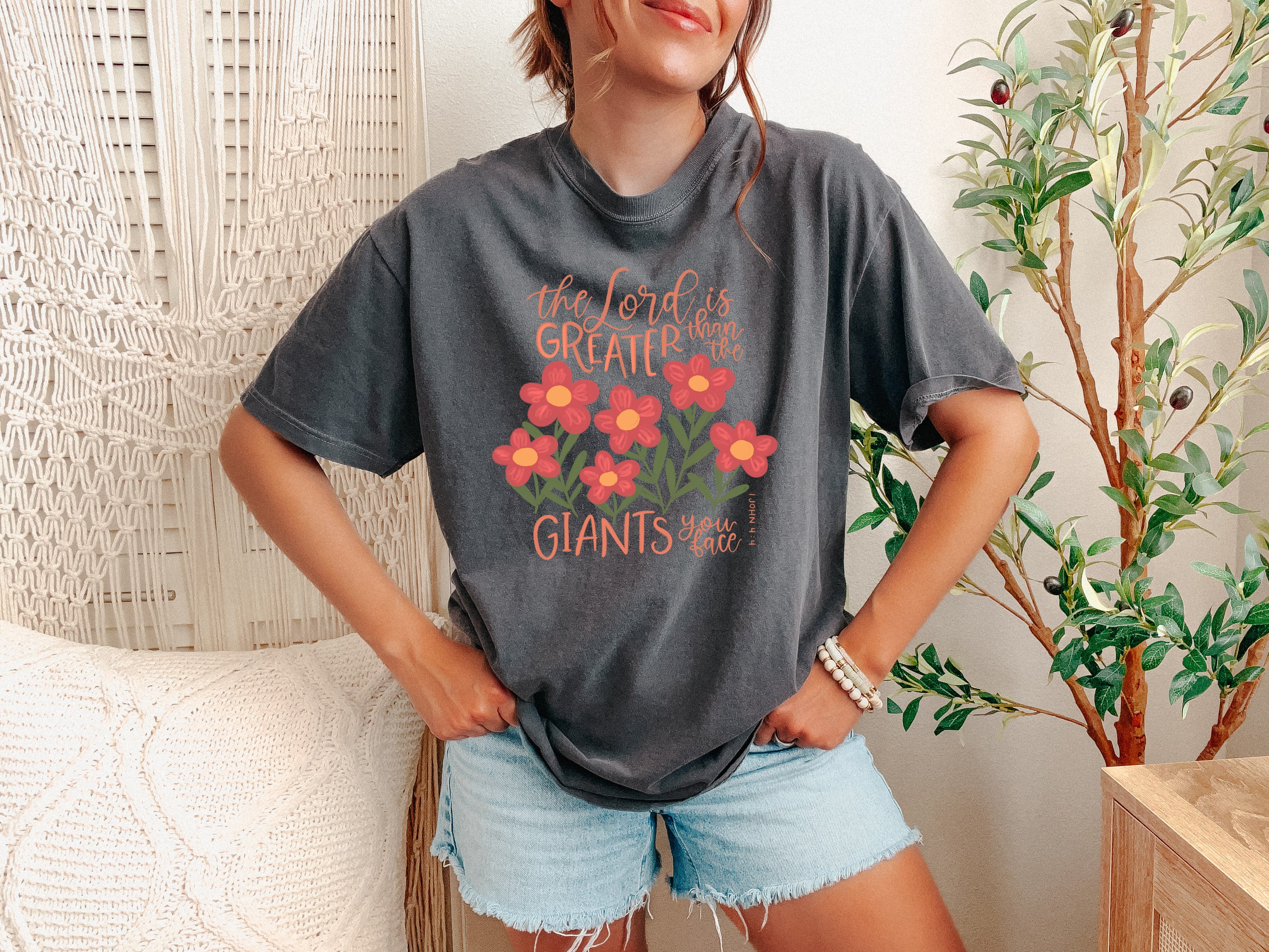 THE LORD IS GREATER THAN THE GIANTS YOU FACE UNISEX TEE - Image 2