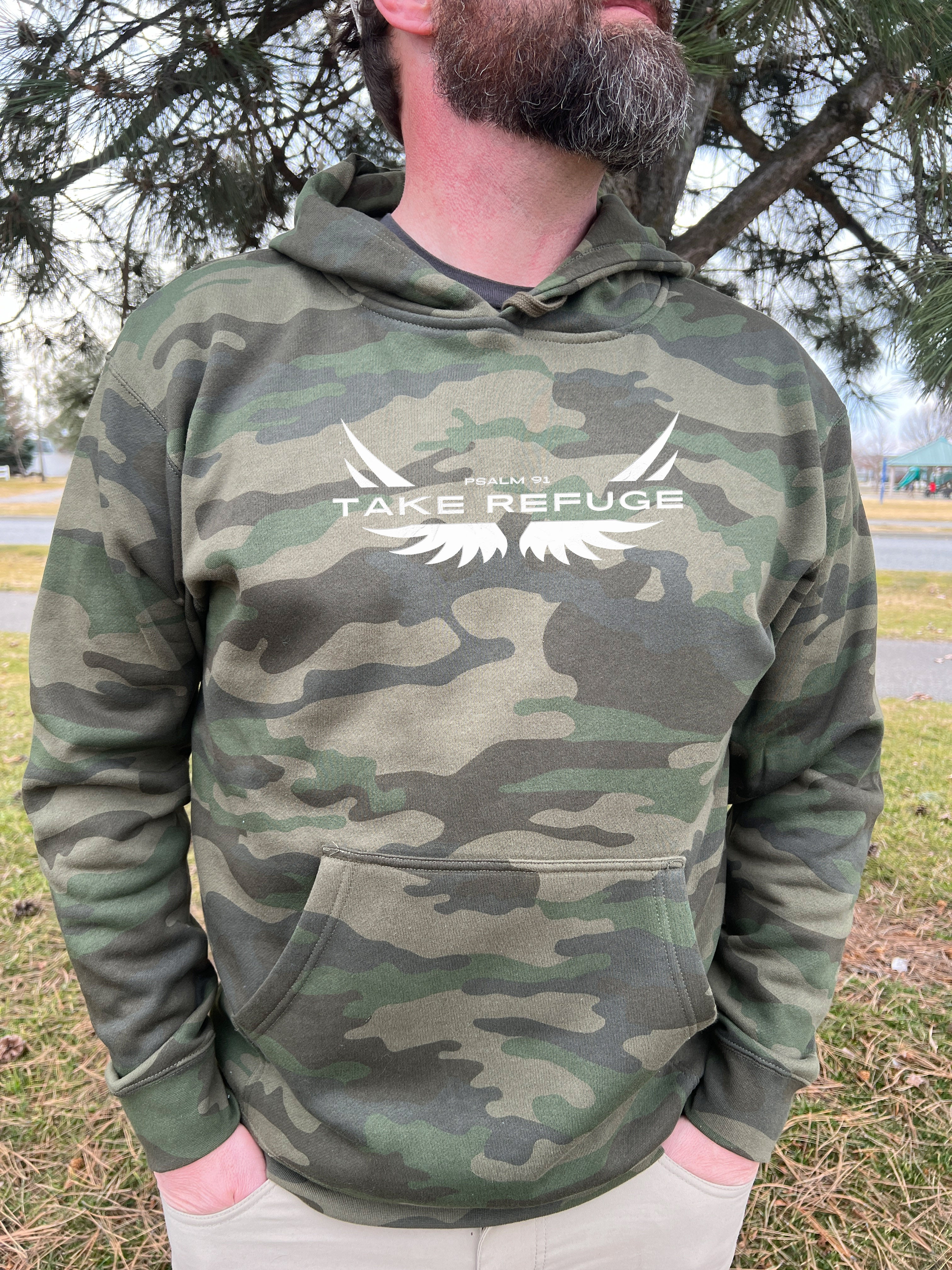 TAKE REFUGE UNISEX CAMO HOODIE - Image 2