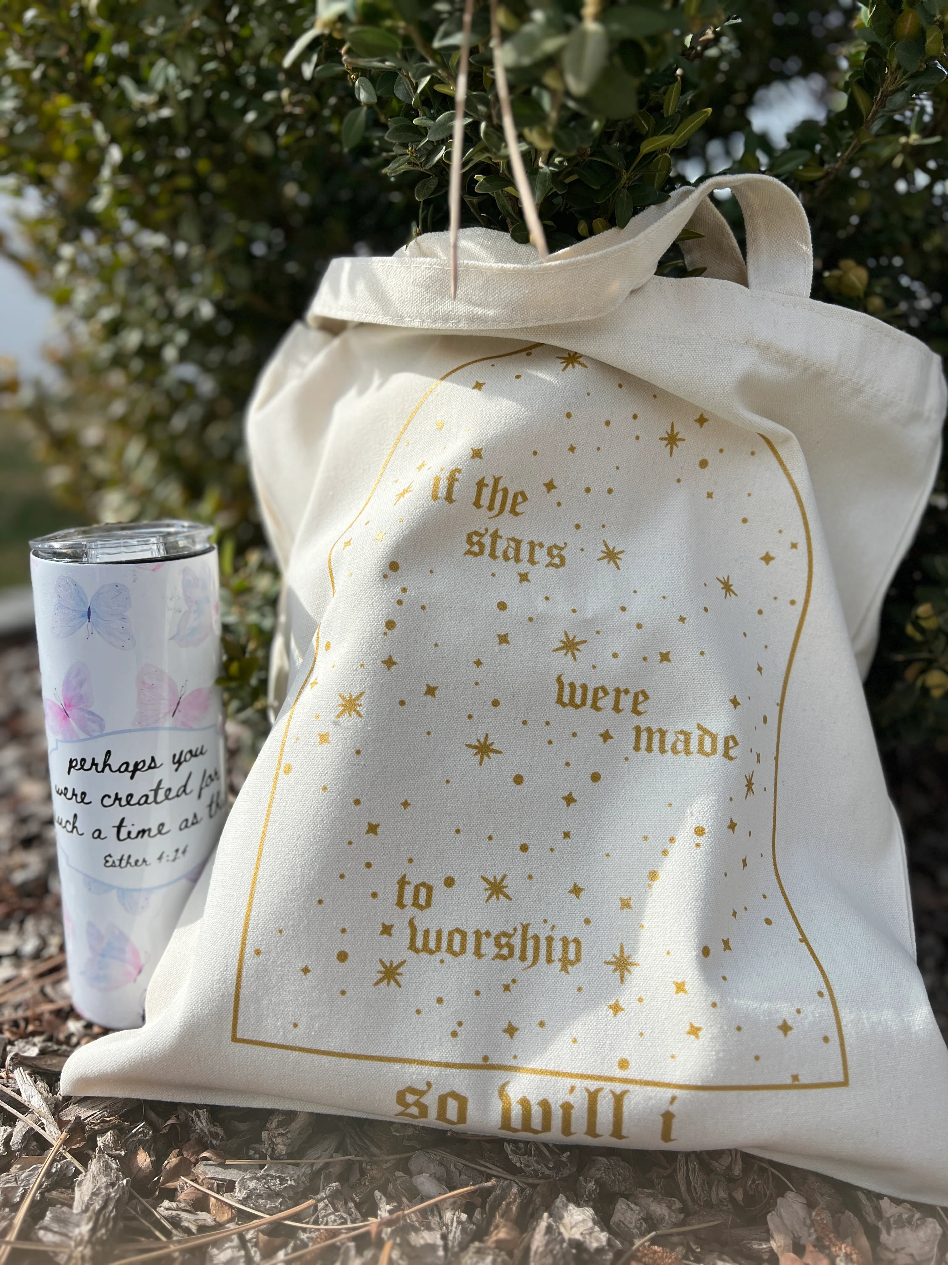IF THE STARS WERE MADE TO WORSHIP SO WILL I TOTE BAG - Image 2