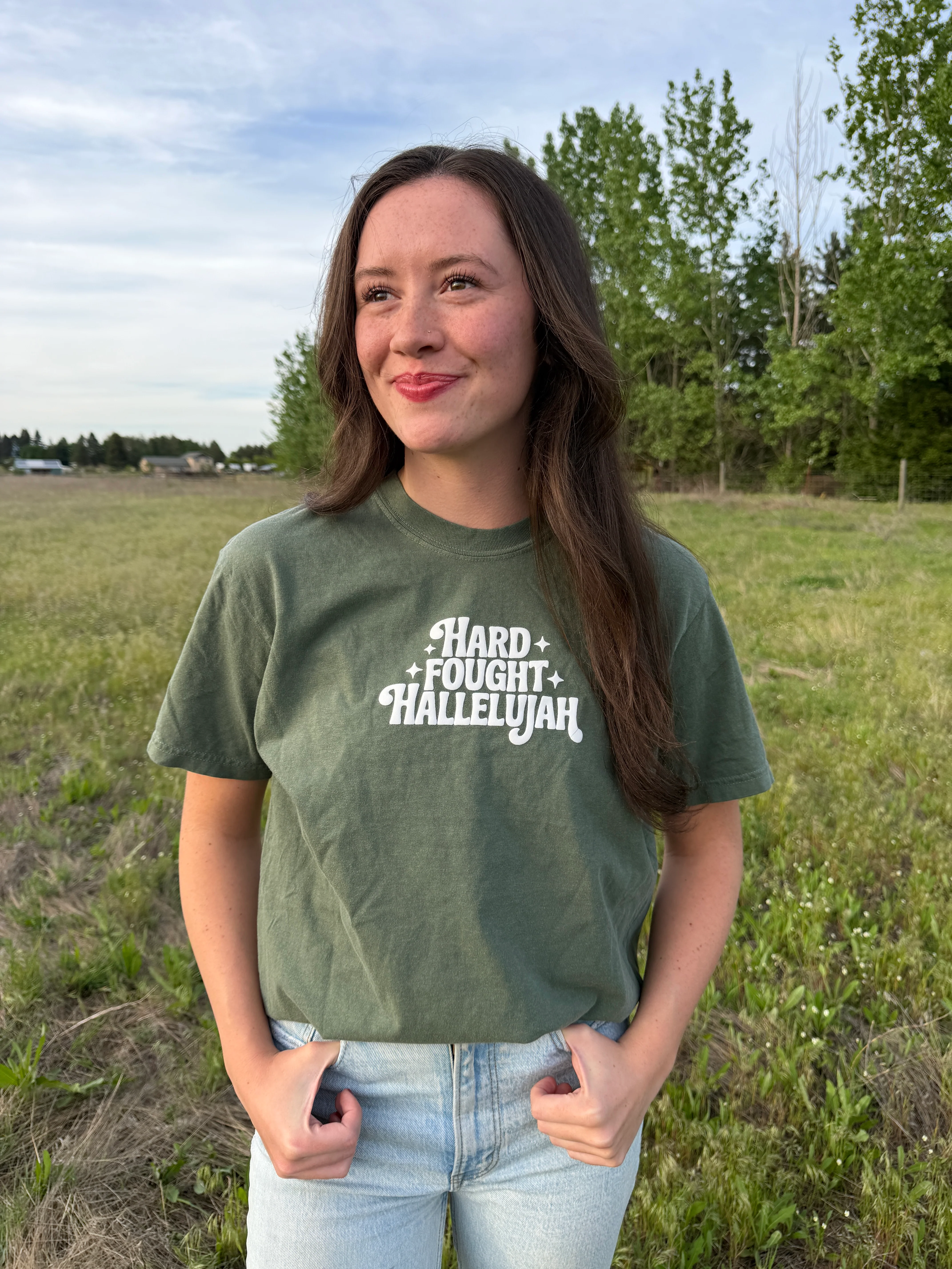 PUFFY HARD FOUGHT HALLELUJAH UNISEX TEE