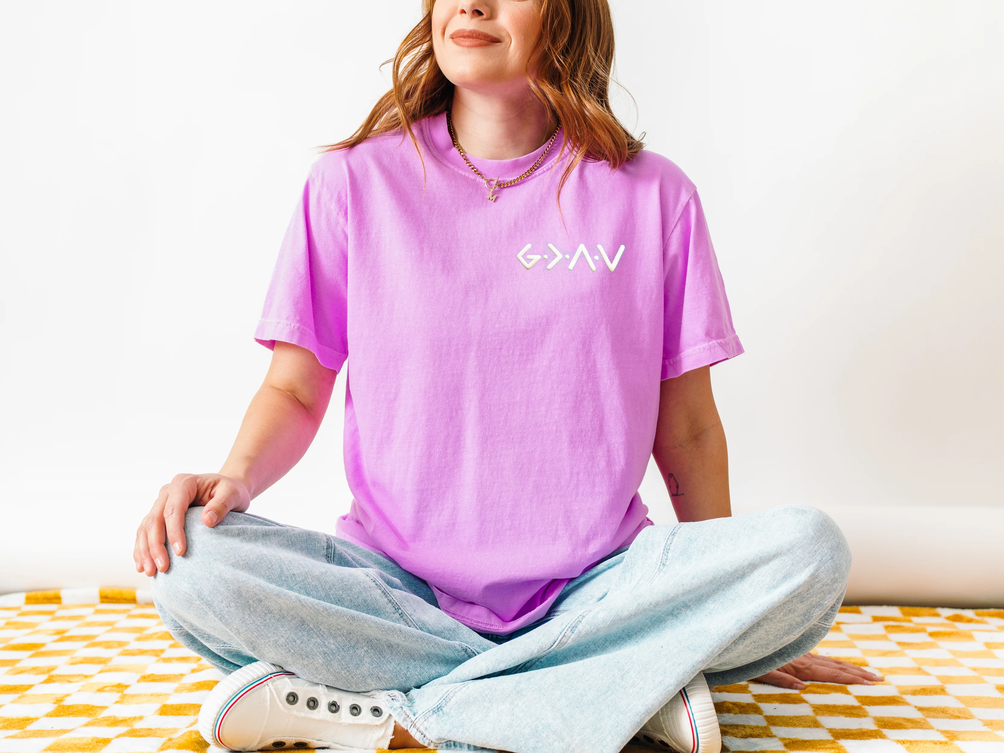 PUFFY GOD IS GREATER THAN OUR HIGHS AND LOWS NEON COLORS UNISEX TEE - Image 3