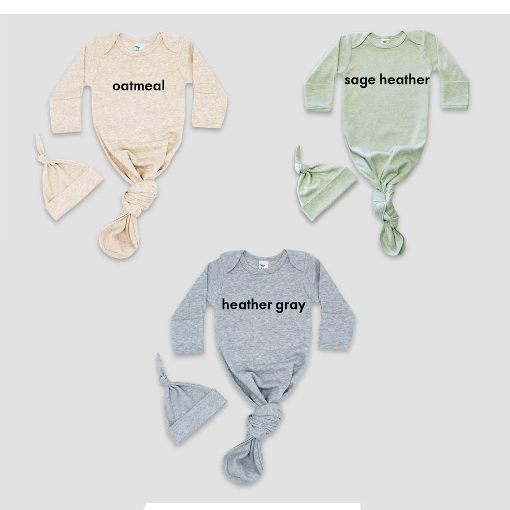 "FEARFULLY AND WONDERFULLY MADE" KNOTTED BABY GOWN AND HAT SET - Image 2